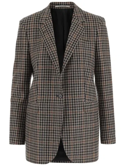 TAGLIATORE TAGLIATORE WOOL JACKET WITH PLAID PATTERN