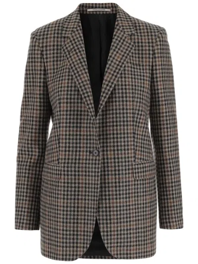 TAGLIATORE WOOL JACKET WITH PLAID PATTERN