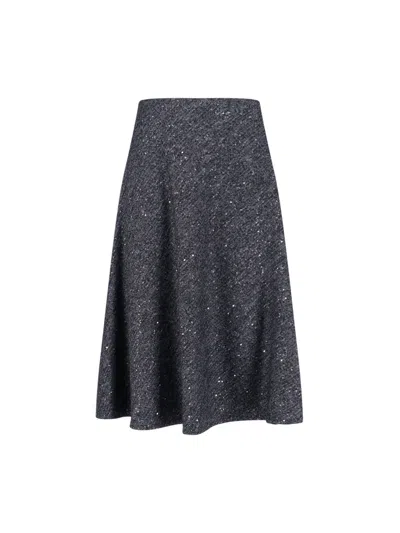TAGLIATORE WOOL MIDI SKIRT