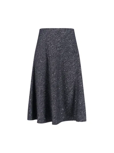 TAGLIATORE WOOL MIDI SKIRT