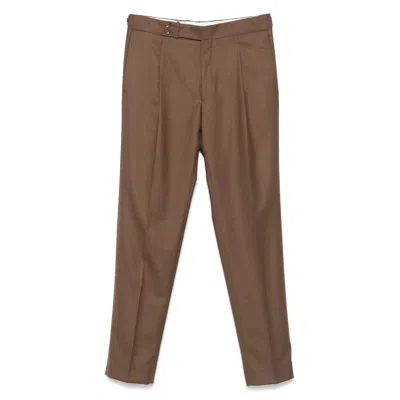 Tagliatore Wool Pants In Brown