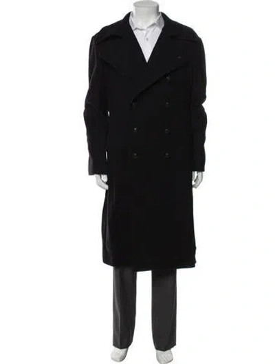 Pre-owned Tagliatore Wool Peacoat In Black