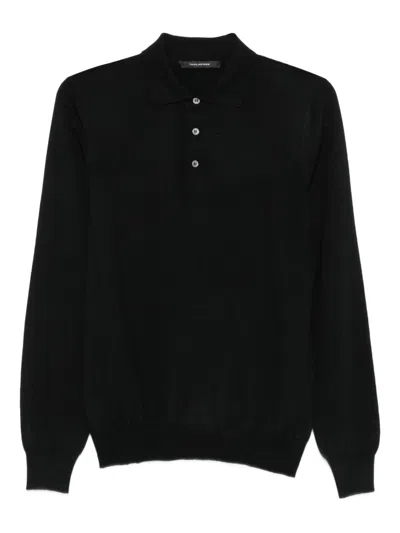 TAGLIATORE TAGLIATORE WOOL POLO RIBBED HEM