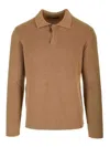 Tagliatore Wool  Polo Shirt In Brown