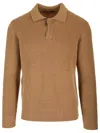 Tagliatore Wool Polo Shirt In Brown