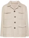 Tagliatore Wool Shirt Jacket In Beige