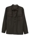 Tagliatore Wool Shirt Jacket In Brown