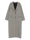 Tagliatore Houndstooth Pattern Wool Coat Pockets In Black