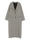 Tagliatore Houndstooth Pattern Wool Coat Pockets In Gray
