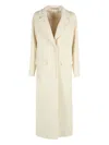 Tagliatore Longline Coat Notched Lapels In White