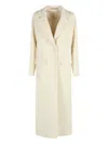 Tagliatore Longline Coat Notched Lapels In White