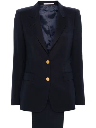 Tagliatore Peak-lapel Single-breasted Blazer In Blue