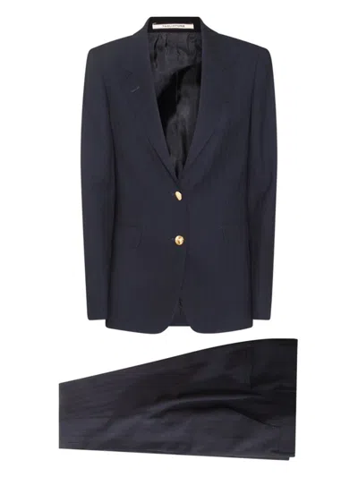 Tagliatore Wool Single-breasted Suit In Blue