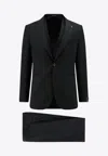 Tagliatore Wool Single-breasted Tuxedo Suit In Black