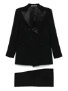 Tagliatore Wool Smoking Suit In Black