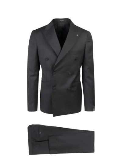 Tagliatore Classic Wool Suit For Men In Black