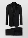 Tagliatore Wool Smoking Suit Brooch Detail In Black