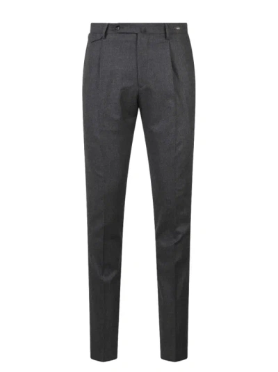 Tagliatore Wool Stretch Tailored Trousers In Grey