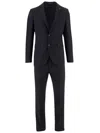 Tagliatore Blue Single-breasted Suit With Peak Revers In Wool Man In Black