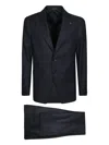Tagliatore Three-piece Suit In High-quality Blue Fabric In Blue