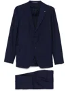 Tagliatore Single-breasted Blue Jacket In Wool In Blue