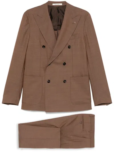 Tagliatore Wool Suit In Brown