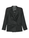 Tagliatore Wool And Silk Pleated Suit Clothing In Blue