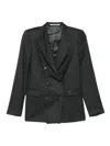 Tagliatore Wool And Silk Pleated Suit Clothing In Gray