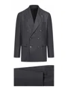 Tagliatore Double-breasted Grey Suit With Tailored Blazer In Gris