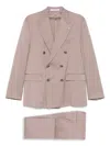 Tagliatore Long-sleeved Suit Coat And Trouser Set In Pink