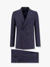 Tagliatore Wool Suit With Peak Lapel And Removable Brooch Iconic Detail In Blue