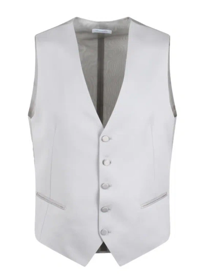Tagliatore Wool Tailored Waistcoat In Grey