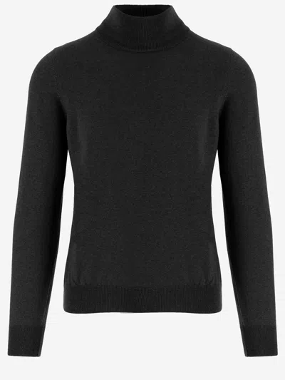 Tagliatore Wool Turtle Neck Sweater In Black