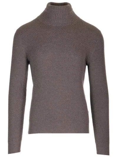 Tagliatore Long-sleeved Turtleneck Jumper In Brown
