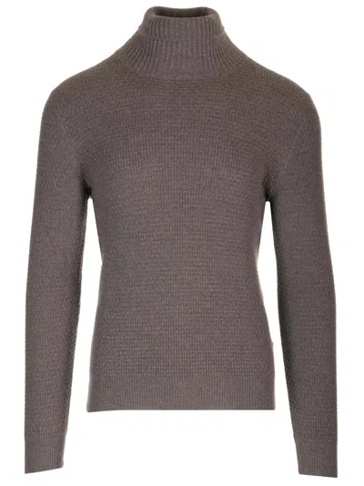 Tagliatore Wool Turtleneck Knitwear Grey