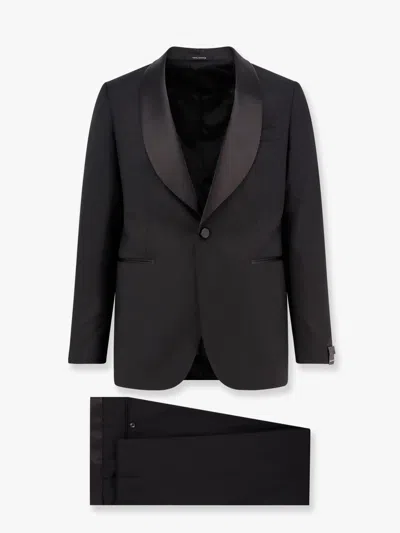 Tagliatore Wool Tuxedo In Black