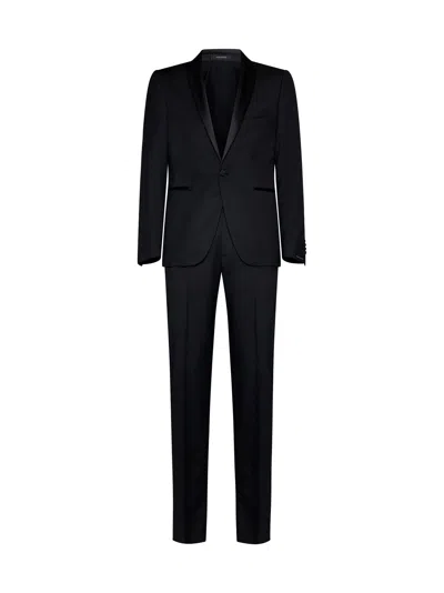 Tagliatore Wool Tuxedo  In Blue