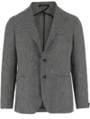 Tagliatore Dark Grey Tweed Single-breasted Blazer In Gray