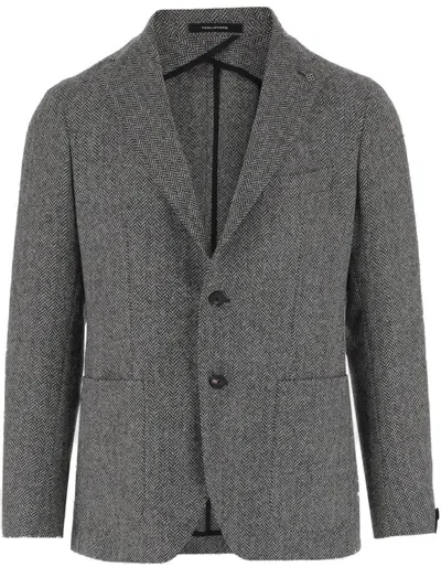 TAGLIATORE WOOL TWEED SINGLE-BREASTED JACKET