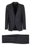 Tagliatore Checked-pattern Two-button Suit In Black