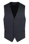 Tagliatore Wool Vest In Blue