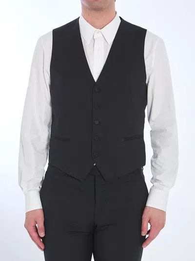 Tagliatore Wool Vest In Black