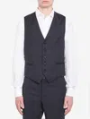 Tagliatore Wool Vest With Adjustable Buckle Strap In Black