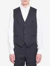 Tagliatore Wool Vest With Adjustable Buckle Strap In Black