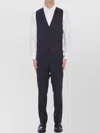 Tagliatore Wool Vest Sleeveless Buckle Strap In Black