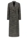 Tagliatore Wool Double-breasted Coat Herringbone Pattern In Multi