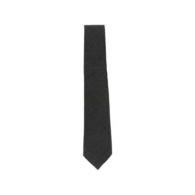 Tagliatore Wool-cashmere Textured Necktie In Gray