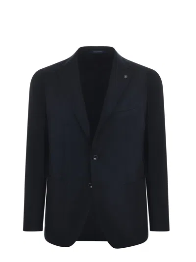 Tagliatore Worsted Wool Jacket In Black