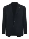 Tagliatore Worsted Wool Jacket In Black
