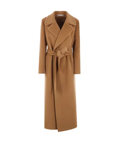 Tagliatore Wrap Coat In Brown